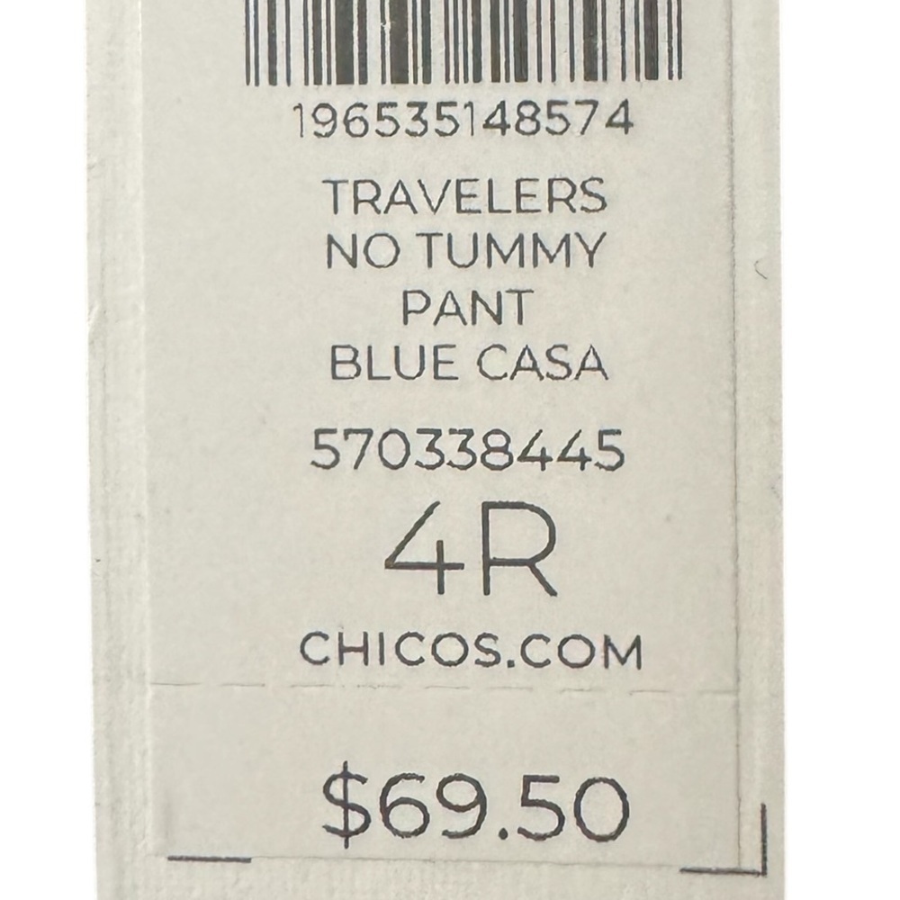 Chico's Travelers Blue Pull On Pants Size XXL - Picture 4 of 6